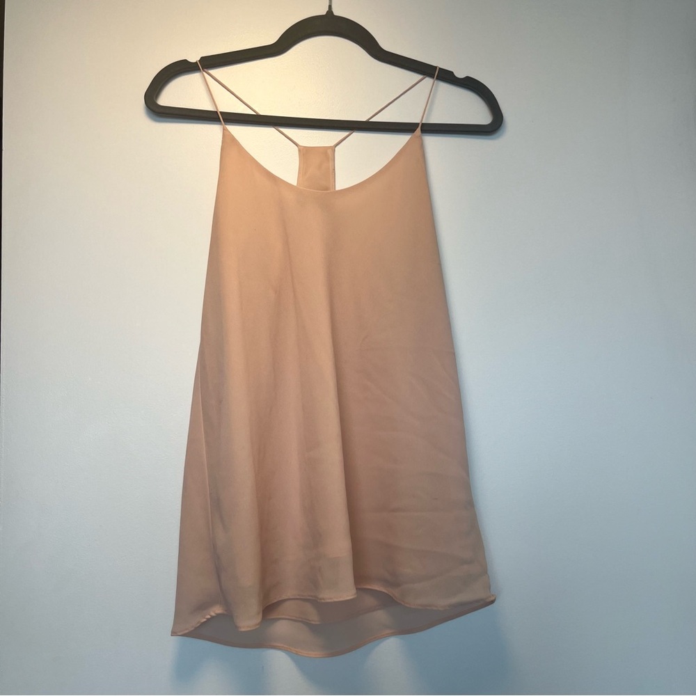 Chiffon peachy pink flowy top. Size M